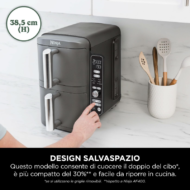 Ninja SL400EU Cassetto Doppio Freidora de Aire Verticale 9,5 L 2470 W Nero - Imagen 2