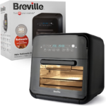 Breville VDF127X Asador y Freidora de Aire Halógeno 10 L 2000 W Negro y Gris