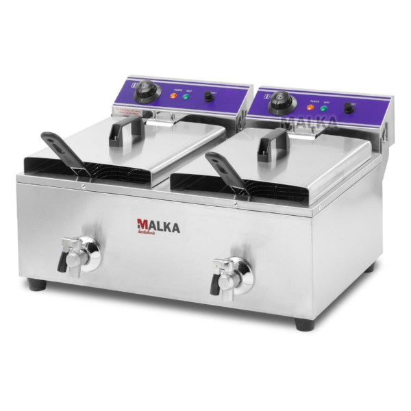 Freidora Doble Profesional 10+10L 6000W FED20 Malka
